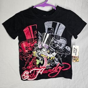 Deadstock y2k black ed hardy little boys toddler emo tee